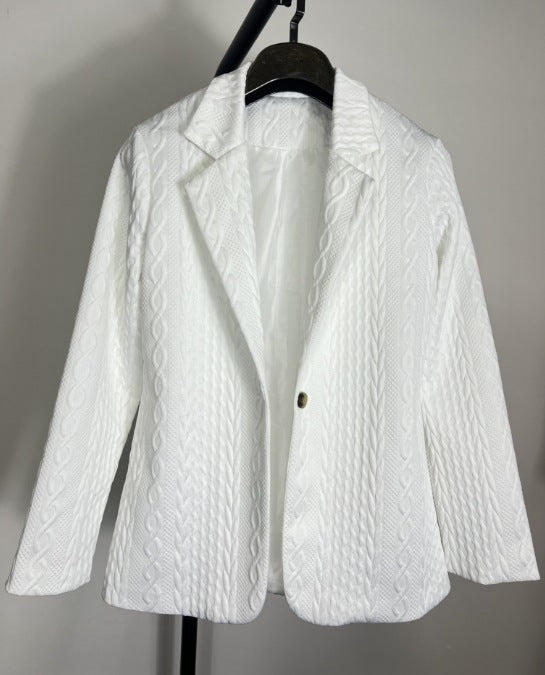Women Elegant Knit Jacket with Textured Surface and Casual Fit Lune London