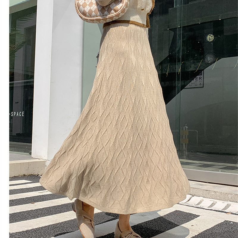 Jupe maxi femme avec motif en diamant texturé Chic & Stil
