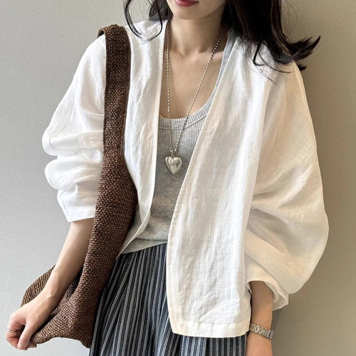 Veste en lin décontractée pour femmes Chic & Stil
