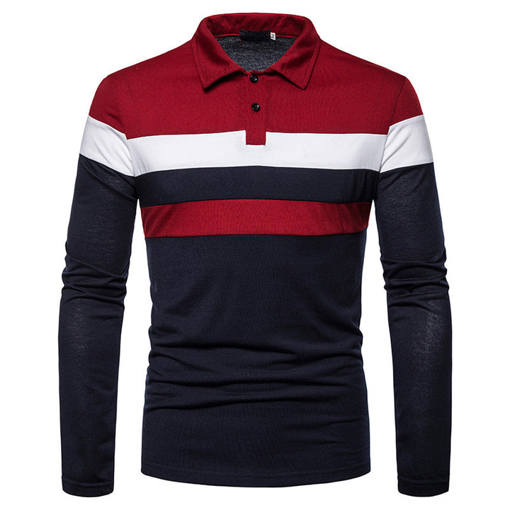 Men's long sleeve polo with a modern striped pattern and a comfortable fit Lune London