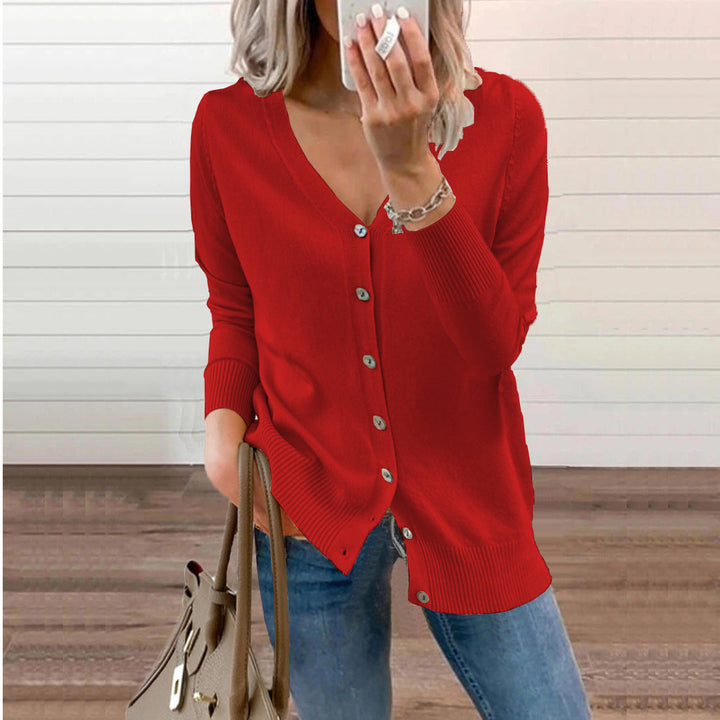 Women's V-neck Cardigan with Button Details Lune London