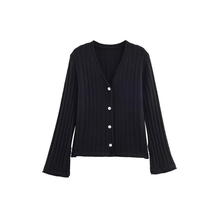 Women’s knit jacket with an elegant V-neck and a modern ribbed structure Lune London