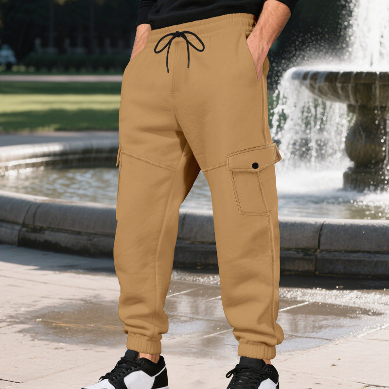 Cargo jogger pants for men with side pockets and elastic waist Lune London