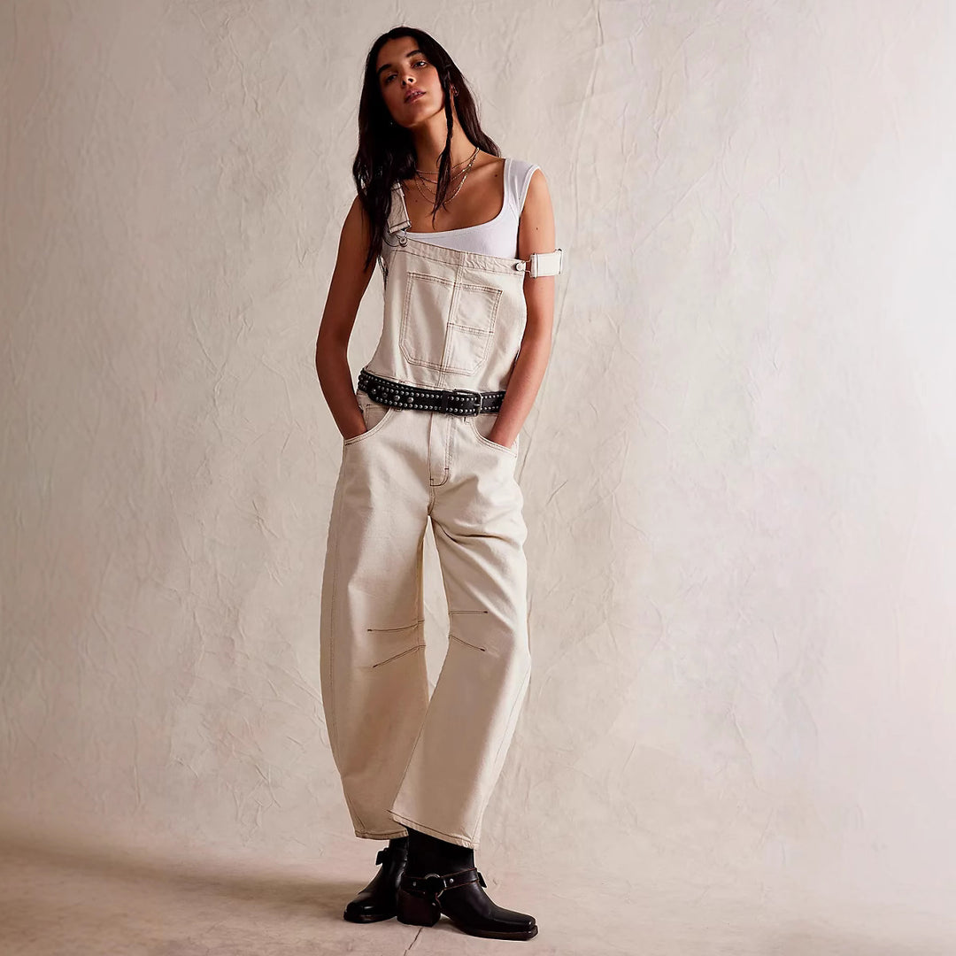 Women's casual denim overalls with a modern cut and adjustable straps Lune London