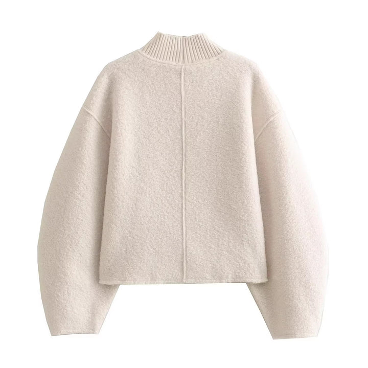 Chunky knit sweater for women with high collar Lune London