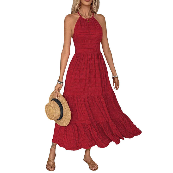 Robe maxi pour femmes avec dos ouvert et ourlet en volants volumineux Chic & Stil