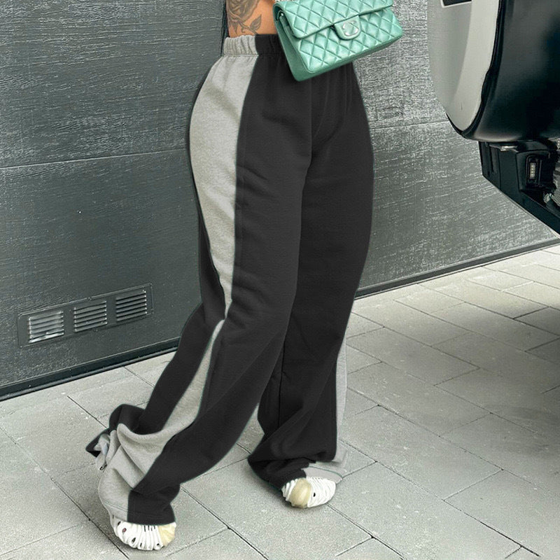 Casual women's sports pants with colorful side inserts and an elastic waistband Lune London