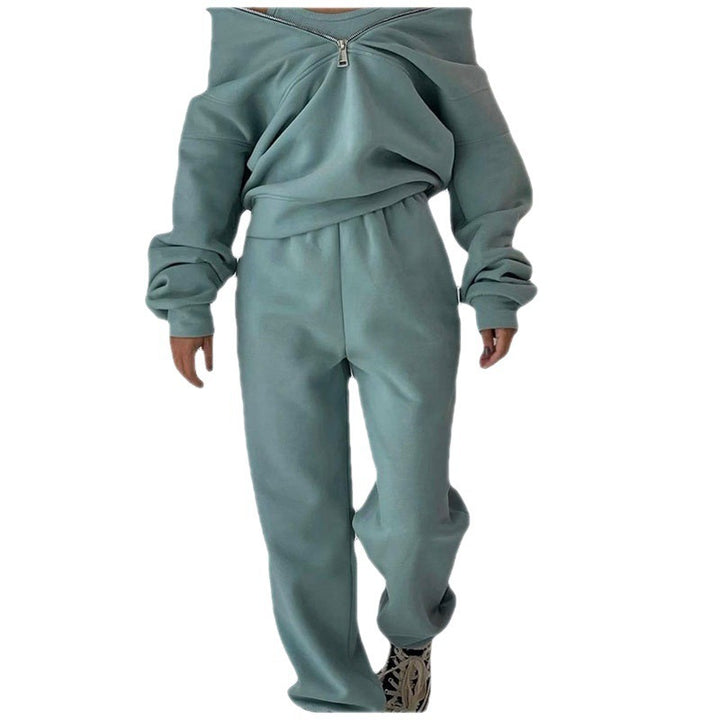 Casual zippered pullover for women with high collar Lune London