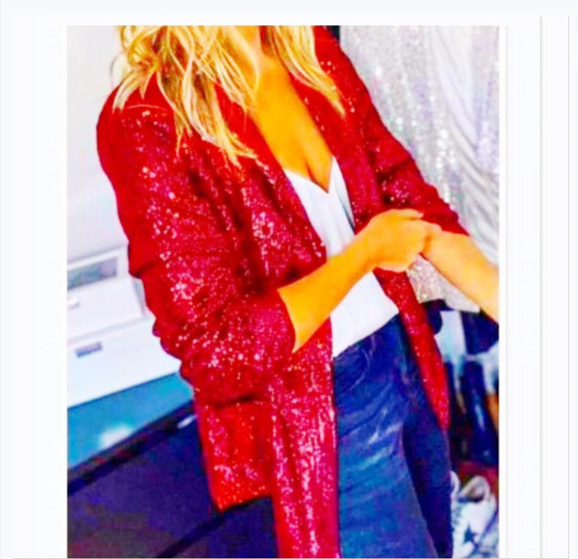 Women's jacket with sequin trim Lune London