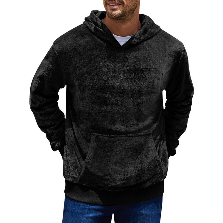 Men's cozy fleece hoodie with kangaroo pocket and hood Lune London