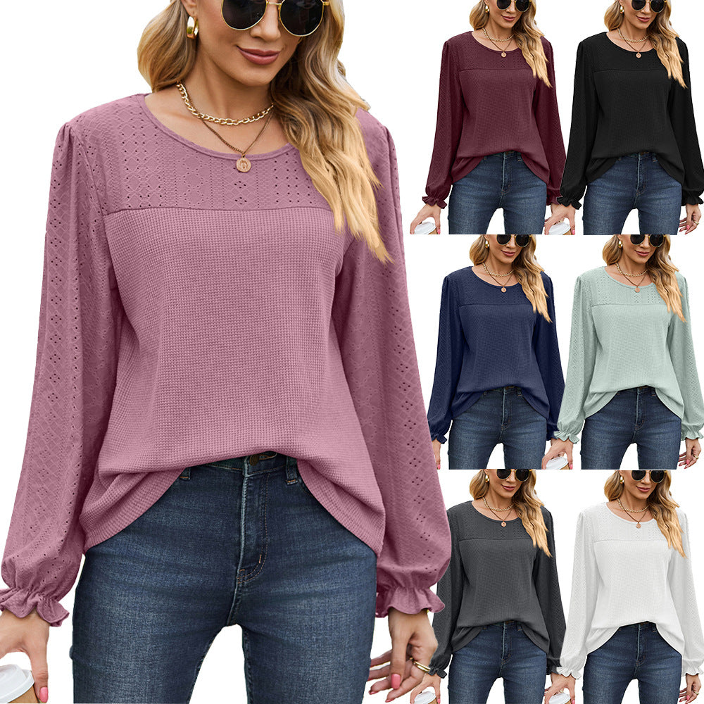 Women's top with textured design and elegant puff sleeves Lune London