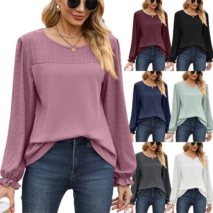 Women's top with textured design and elegant puff sleeves Lune London