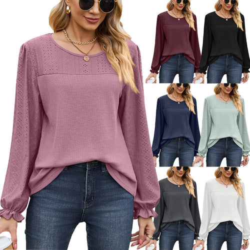 Women's top with textured design and elegant puff sleeves Lune London