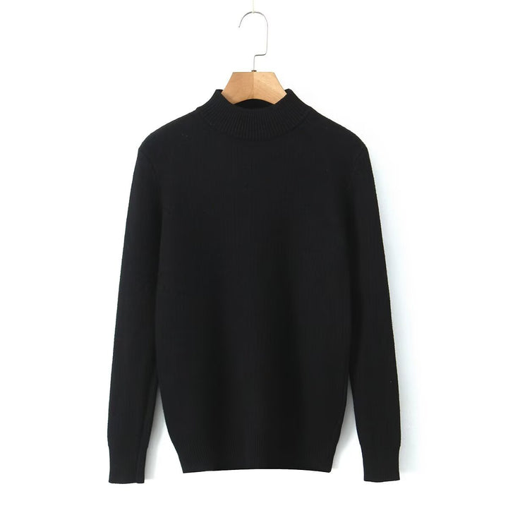Pull en maille fine pour femmes avec col montant Chic & Stil