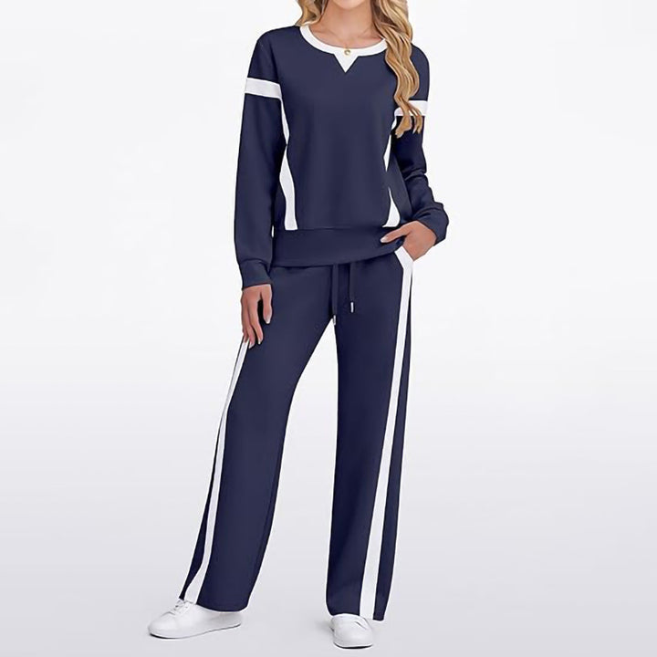 Ladies Sports Sweatshirt and Wide Jogging Pants Set Lune London