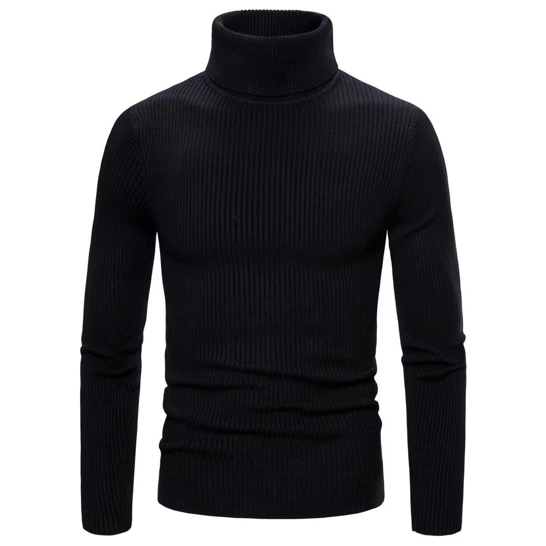 Trendy turtleneck sweater for men in fine ribbed texture Lune London