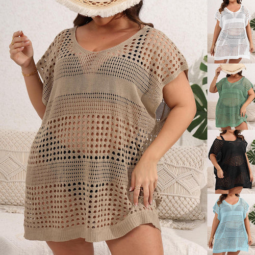 Ladies open structured crochet beach tunic Lune London