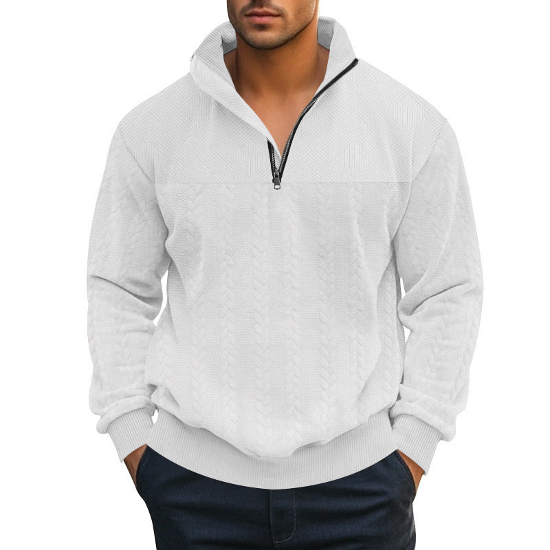 Structured sweater for men with half-zip Lune London