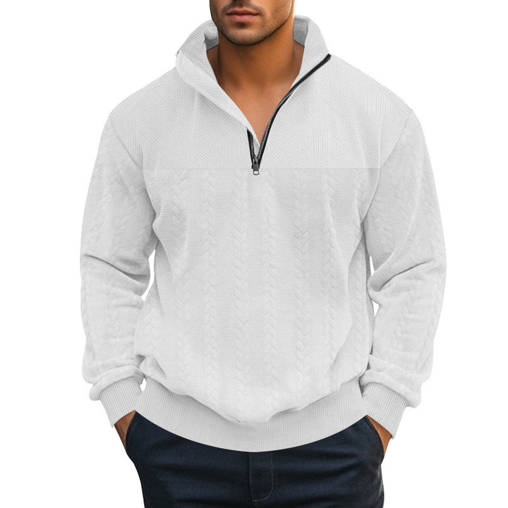 Structured sweater for men with half-zip Lune London