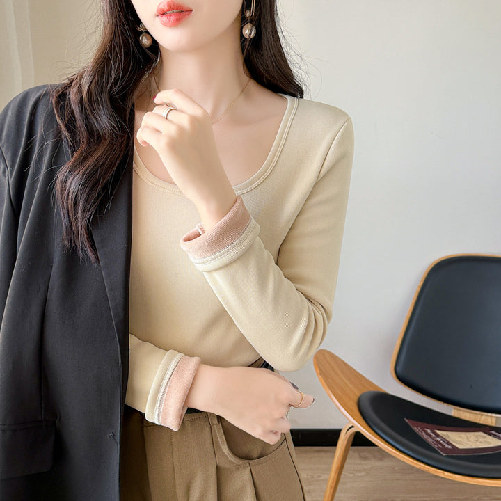 Ladies elegant long-sleeved top with fashionable round neckline Chic & Stil