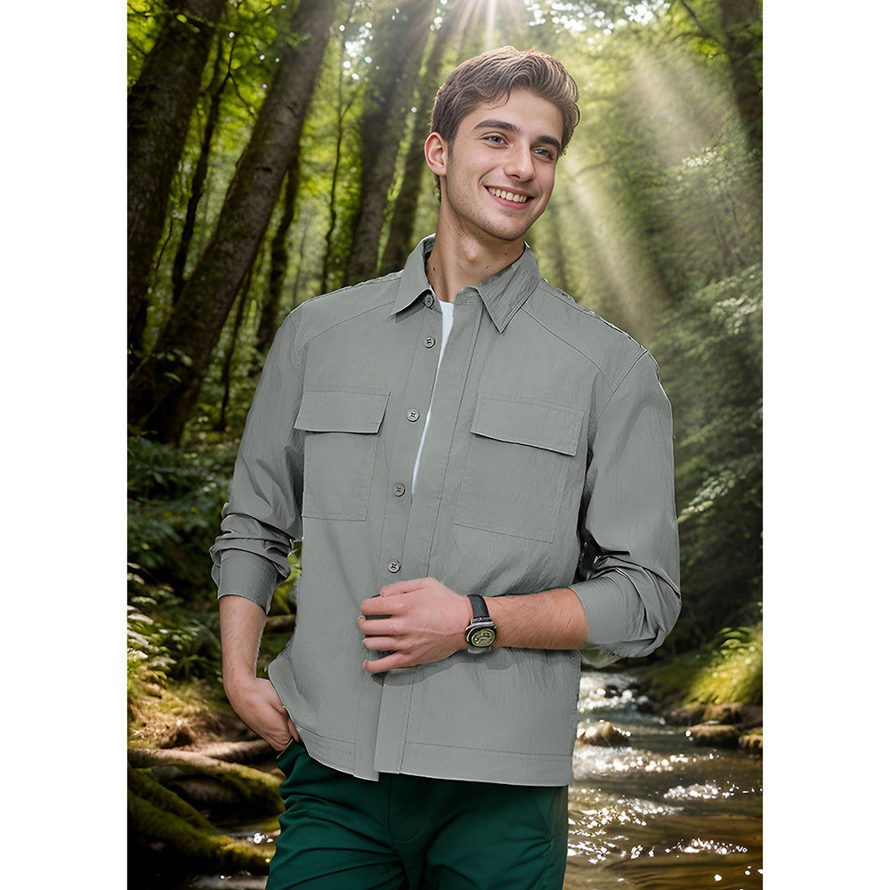 Versatile camping shirt for men with practical pockets and breathable properties Lune London