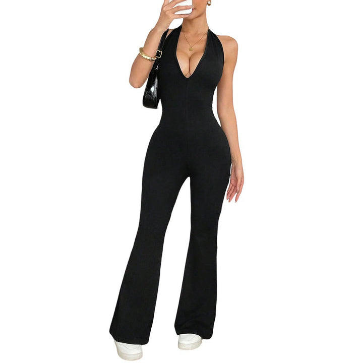 Combinaison pour femme avec décolleté en V profond et jambes larges Chic & Stil