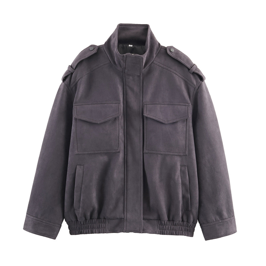Veste utilitaire de mode pour femmes avec poches pratiques et fermeture à col montant Chic & Stil