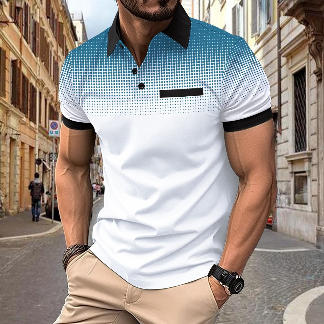 Short-sleeve polo shirt for men with gradient pattern Lune London