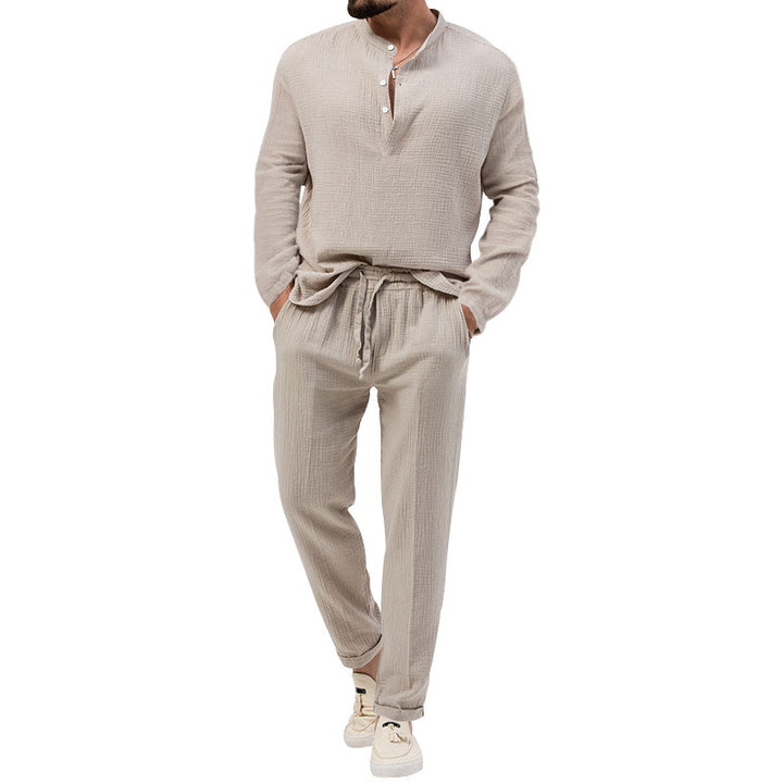 Casual outfit for men with long sleeve top and elastic waist Lune London