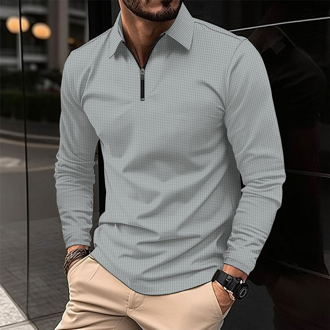 Long sleeve shirt for men with modern zipper closure and structured design Lune London
