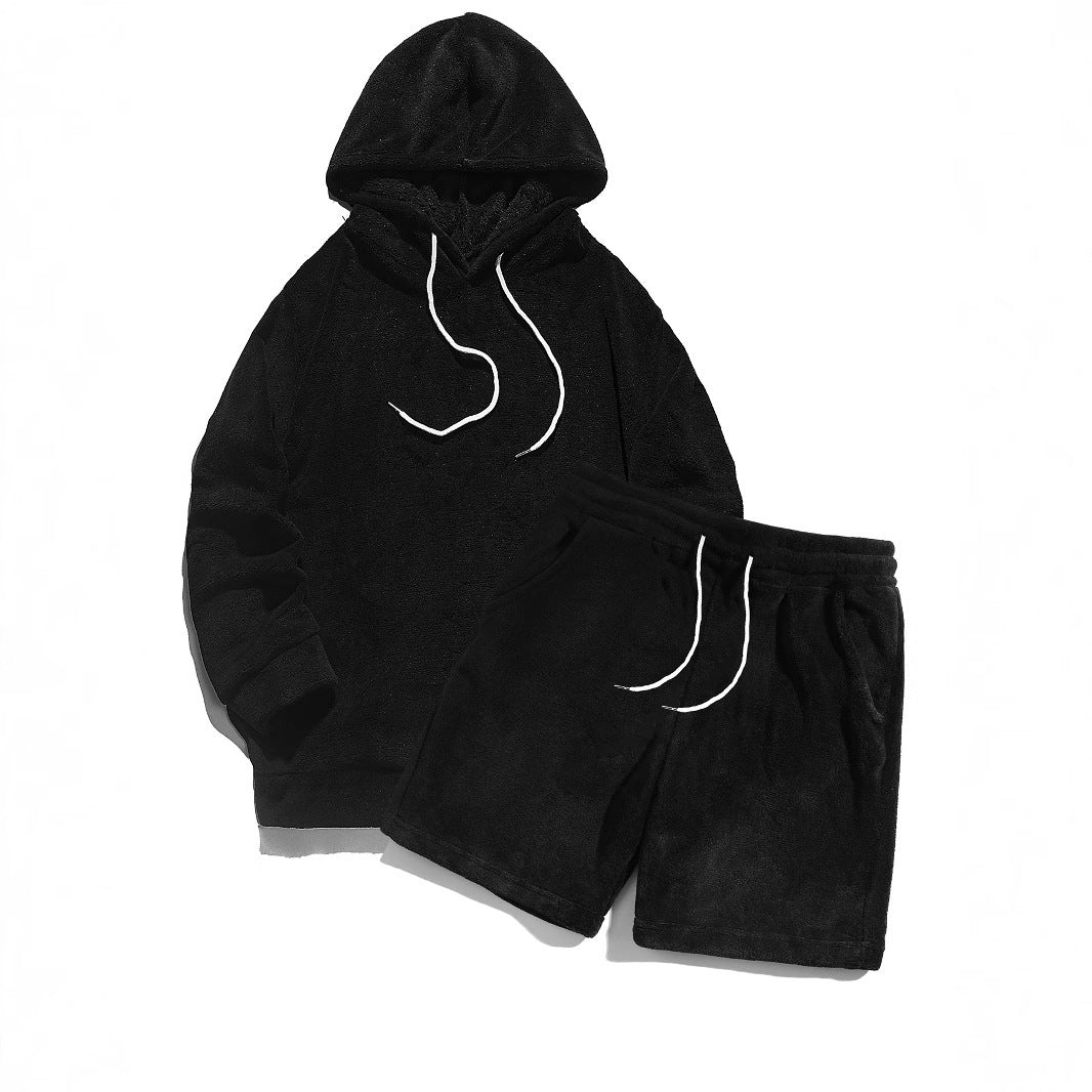 Men's Cozy Hooded Shorts Set Lune London