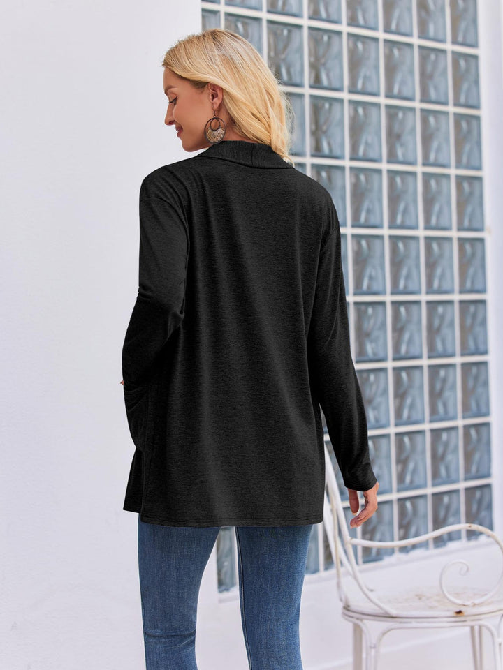 Longline cardigan for women with trendy button details and an open front closure Lune London