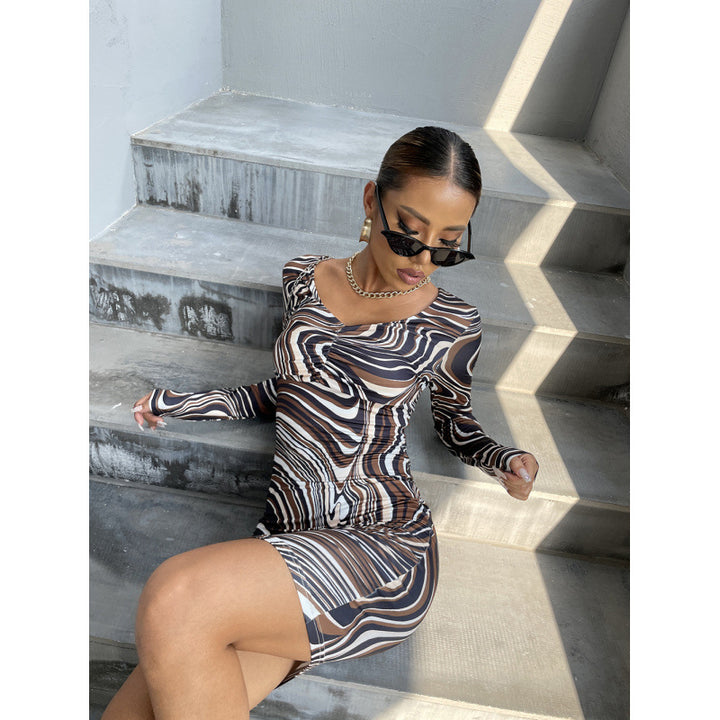 Lune London Abstract Print Bodycon Dress for Women