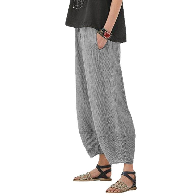 Lune London High Waist Striped Airy Pants for Ladies