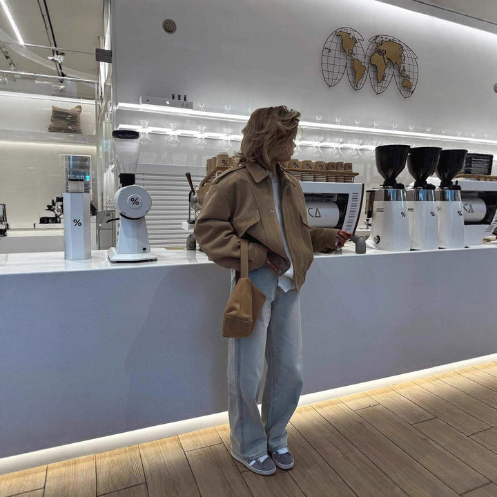Veste en suÈde surdimensionnée à la mode pour femmes Chic & Stil