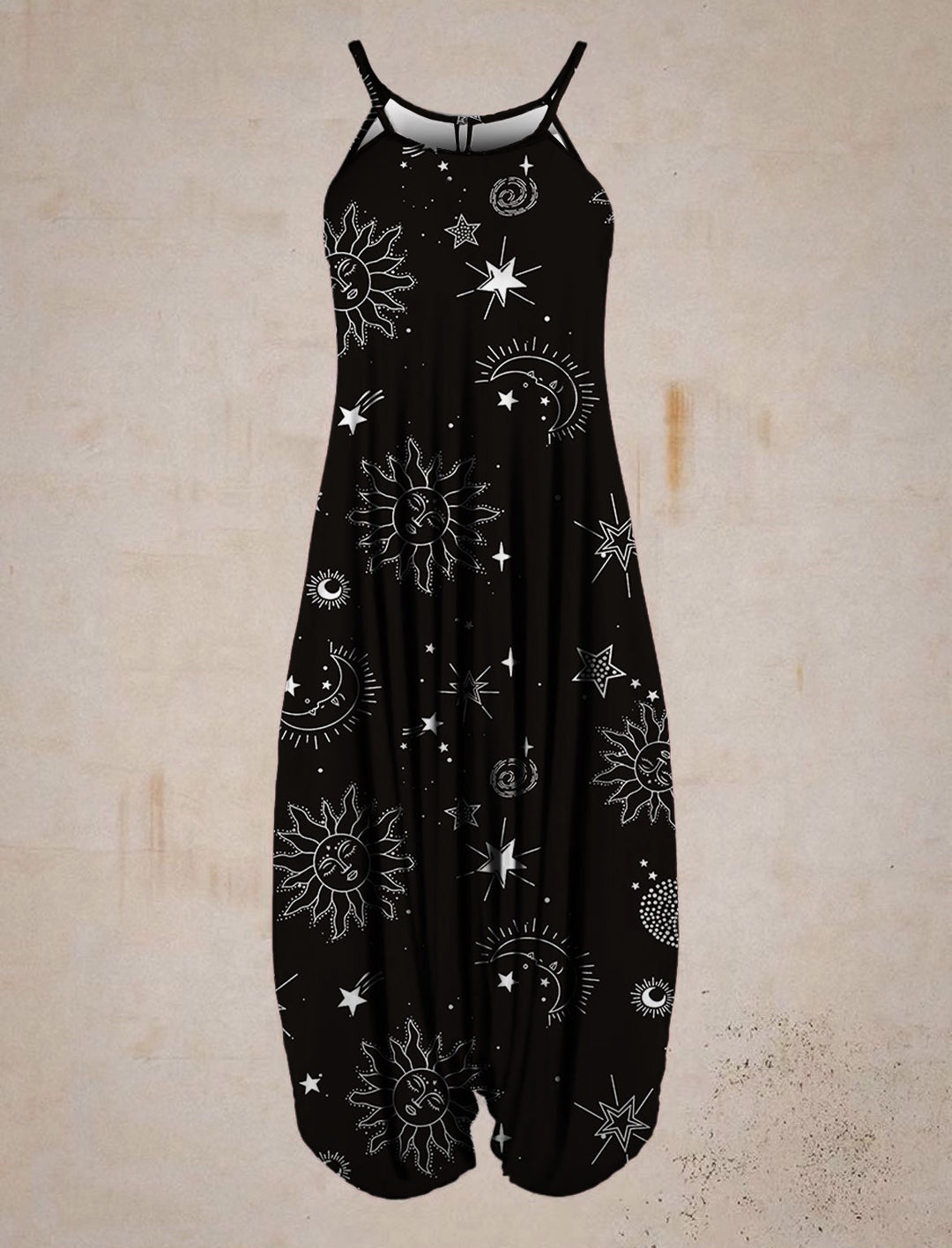Women's jumpsuit with chic astrological print and style