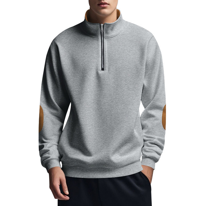 Sporty pullover for men with high collar and zip Lune London