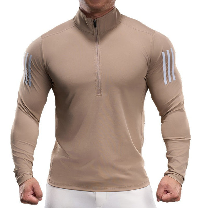 Men's Breathable Fitness Top with Short Zip Lune London