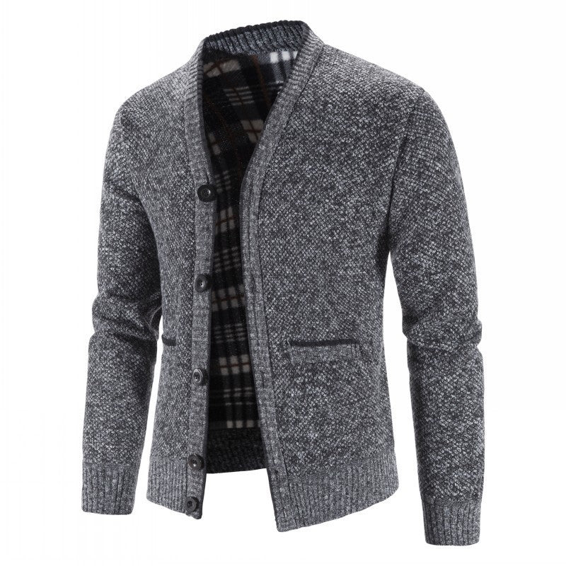 Men's knitted jacket with warm lining and elegant cut Lune London