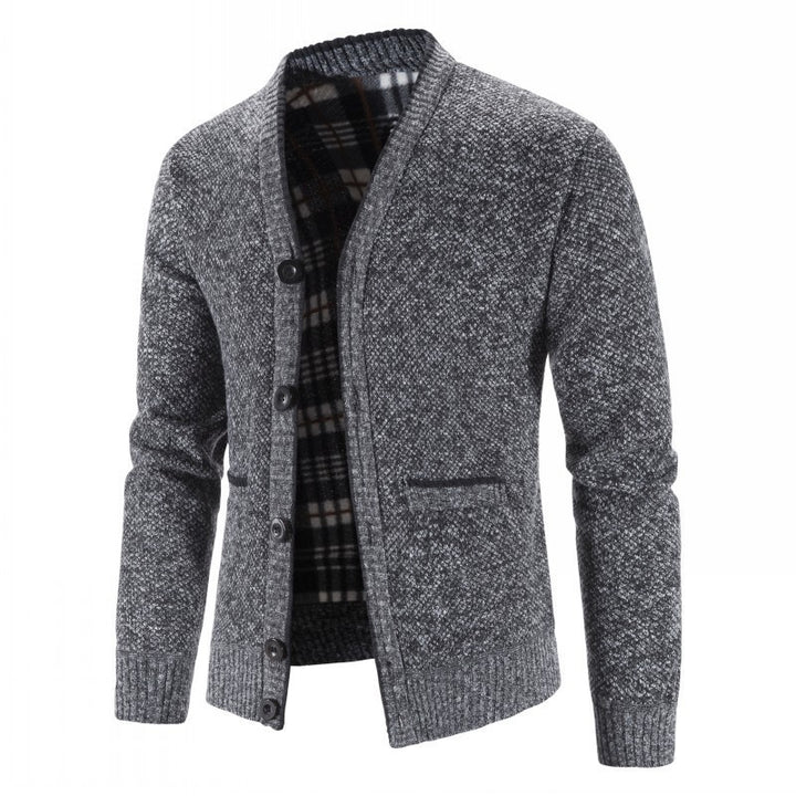 Men's knitted jacket with warm lining and elegant cut Lune London