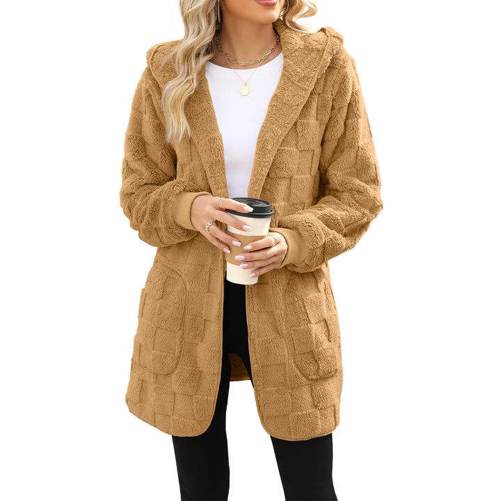 Ladies cozy fleece jacket with hood and pockets Lune London