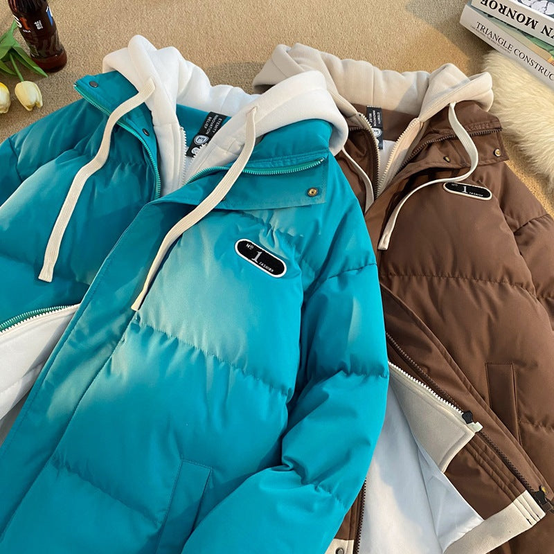 Ladies stylish quilted jacket with integrated hoodie Lune London