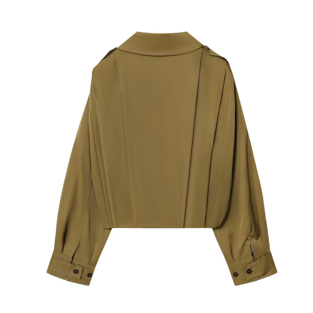 Dames veste utilitaire cropped avec plis structurés Chic und Stil