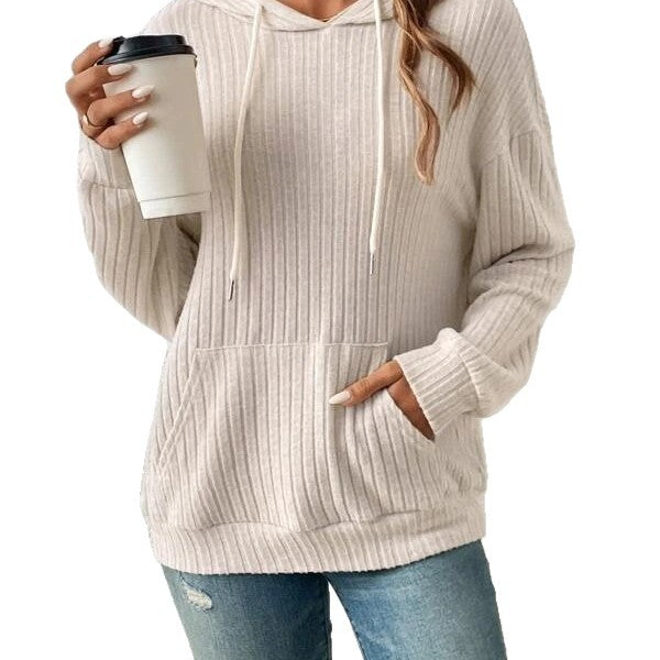 Casual women's hoodie with textured design and practical pockets Lune London