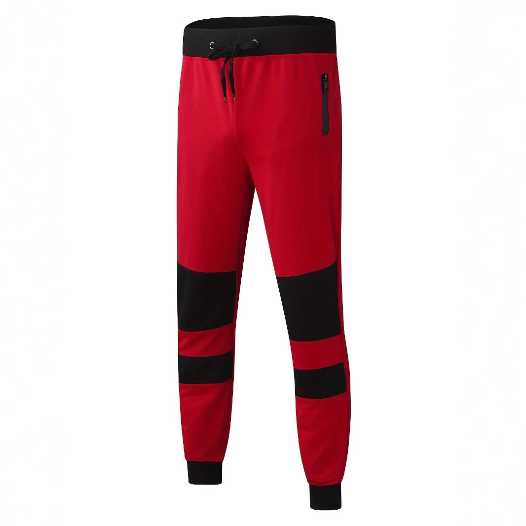 Men's sporty jogger pants with zipper and stylish contrasting panels Lune London