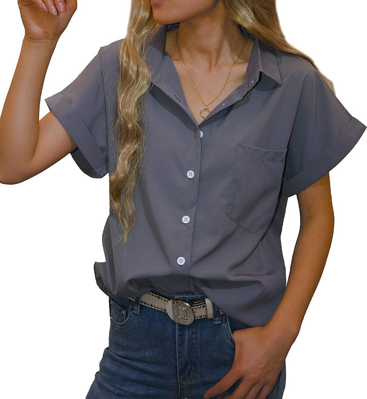 Women short blouse with elegantly cut short sleeves Lune London