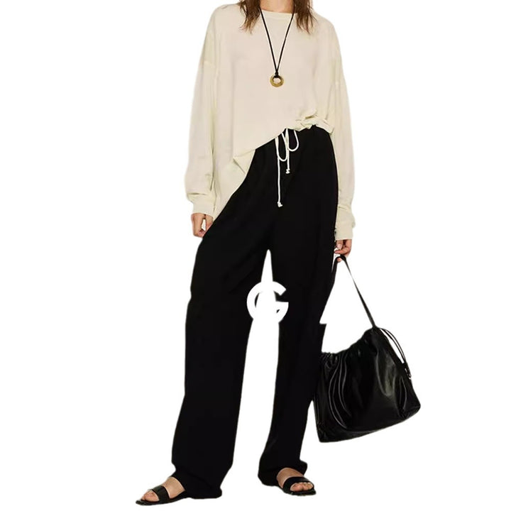 Pantalons chino pour femmes confortables et à coupe large avec ceinture ajustable Chic & Stil