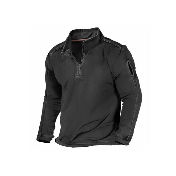 Functional sweater for men with half-zip and practical pockets Lune London