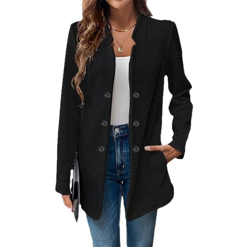Classic women's blazer with a structured design and modern button details Lune London