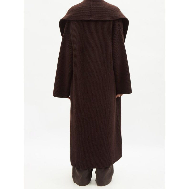 Manteau tricoté pour femme avec devant ouvert et grand col Chic & Stil